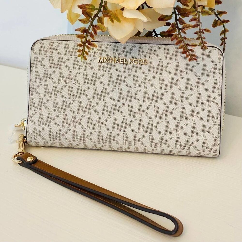 Michael Kors wallet phone case vanilla signature new